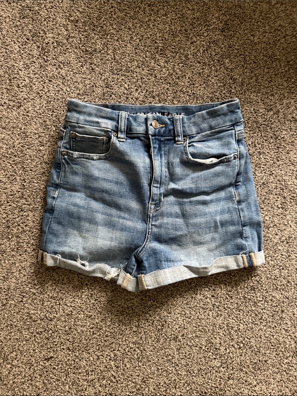 American Eagle Outfitters Light Blue Rolled Cuff Denim Shorts